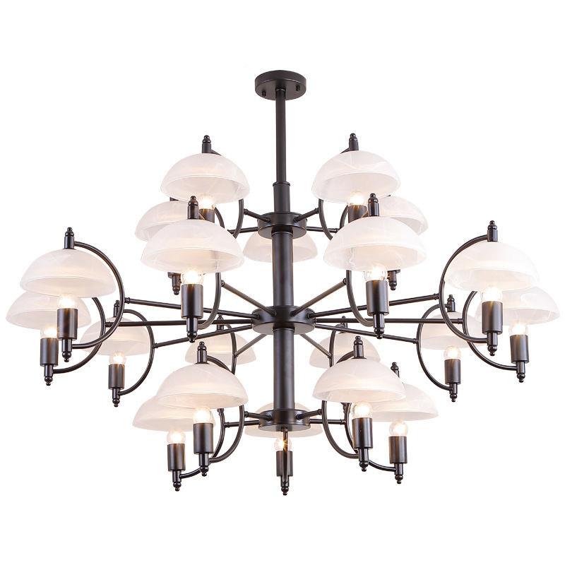 式吊灯客厅枝753形灯卧室餐饮店客美房灯具古灯灯具铁镇艺蘑饰菇