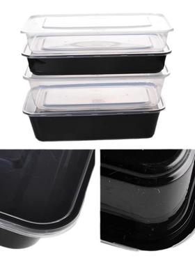 2000/3600ml一次性透明长方形烤鱼烧烤外卖餐盒黑色鱼盒加厚打包