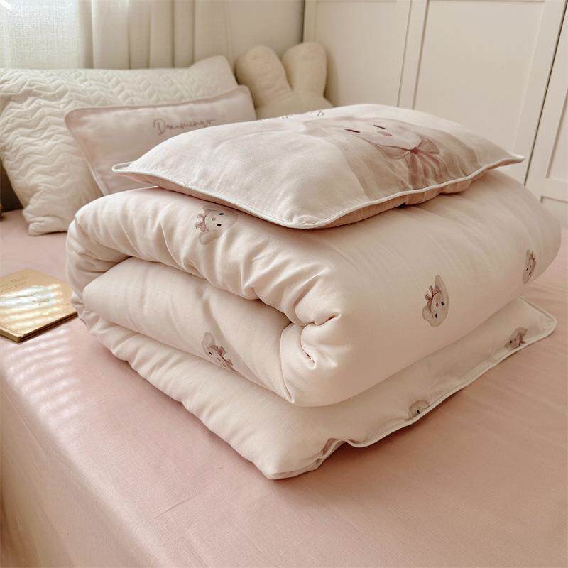 竹棉儿童三件套母婴柔软棉纱幼儿园被套学生单人床上用品套件
