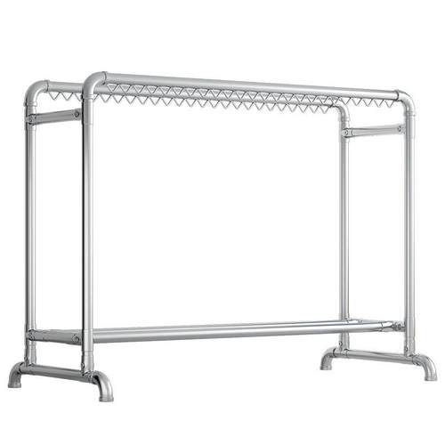 镀锌钢管晾衣架落地家用阳台挂衣户外室外防风双杆水管晒被子双杆