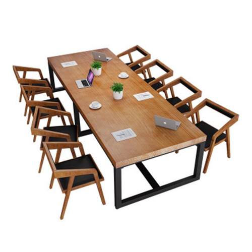 实木桌长桌loft会议桌椅组合台式电脑书桌办公桌现代简约洽谈桌子