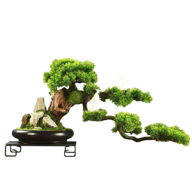 新中式玄关装饰摆件客厅办公室家居摆设工艺品禅意仿真迎客松盆景,家居饰品,装饰摆件,淘宝优惠券,粉丝福利购,淘宝优惠卷