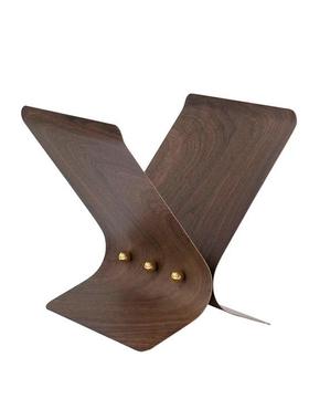 现代轻奢金属杂志架书报架摆件书房样板间收纳架售楼大厅软装