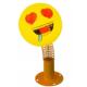 创意可爱滑稽表情包户外摆件有趣互动圆球弹簧笑脸表情打卡灯光