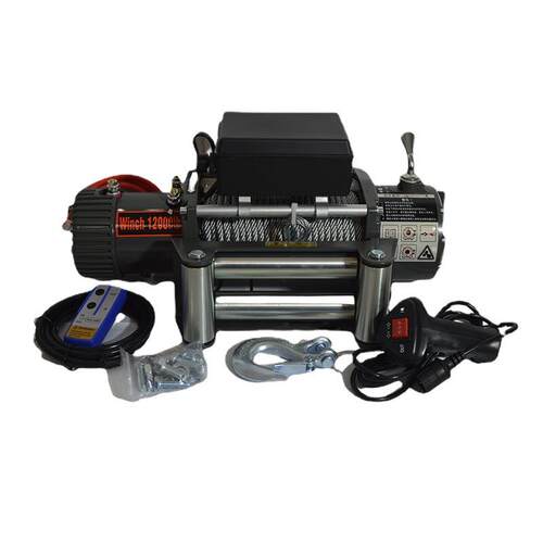 2000磅车载电动绞盘越野车牵引自救小吊机12v24v便携自锁铰