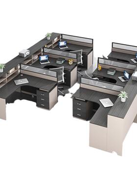 屏风办公桌椅组合双46四人位八人卡位职员工位财务卡座办公室家具