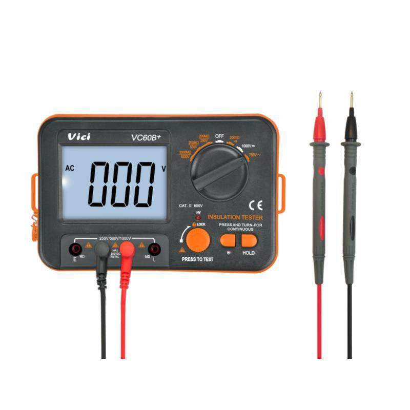 兆欧表VC60B+短路自动归零绝缘电阻测试仪新能源汽修摇表