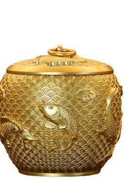 厂家黄铜制作铜茶叶罐鲤鱼茶叶罐茶具用品量大价低