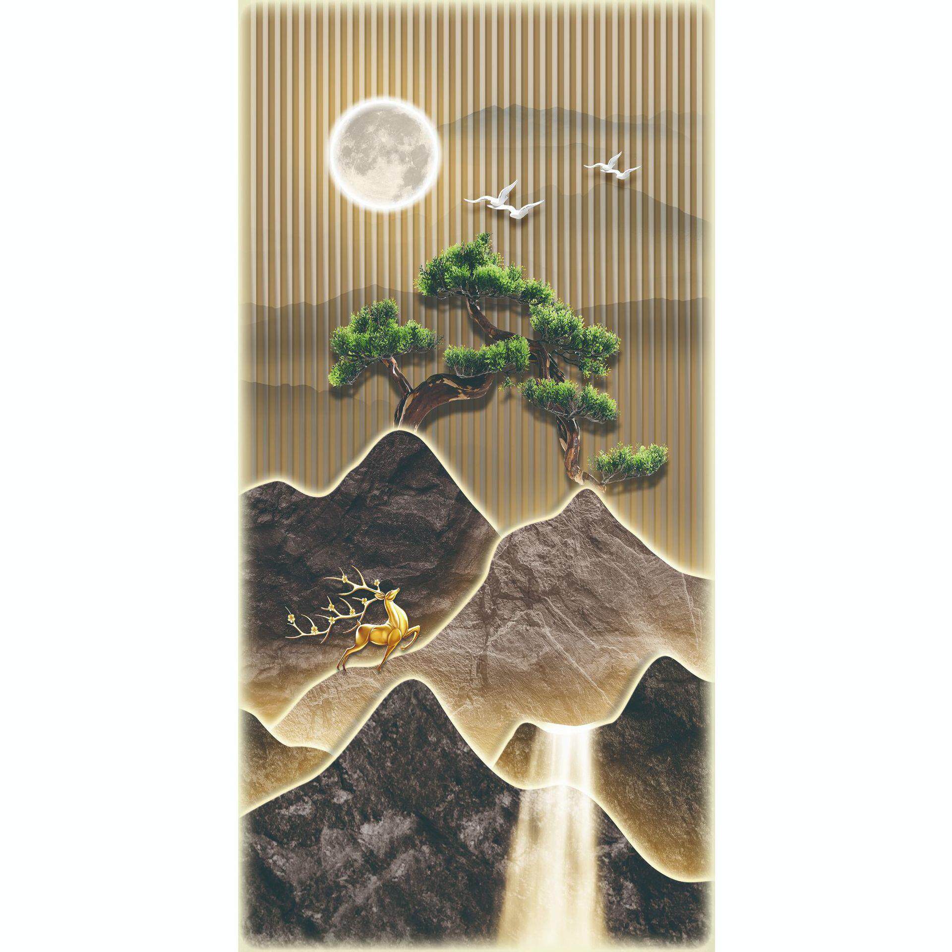 入户玄关装饰画新中式过道挂画现代轻奢进门客厅走廊尽头壁画
