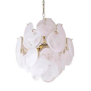 法式 现代轻奢云雾玻璃吊灯复古卧室餐厅衣帽间艺术灯 中古设计师款