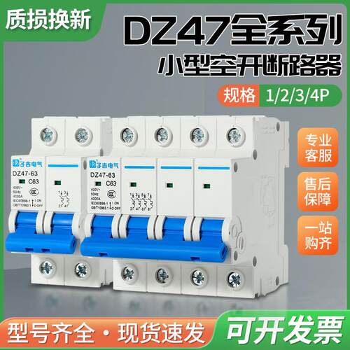 家用小型断路器DZ47 1P2P3P4P空开6A10A16A32A63A保护器空气开关