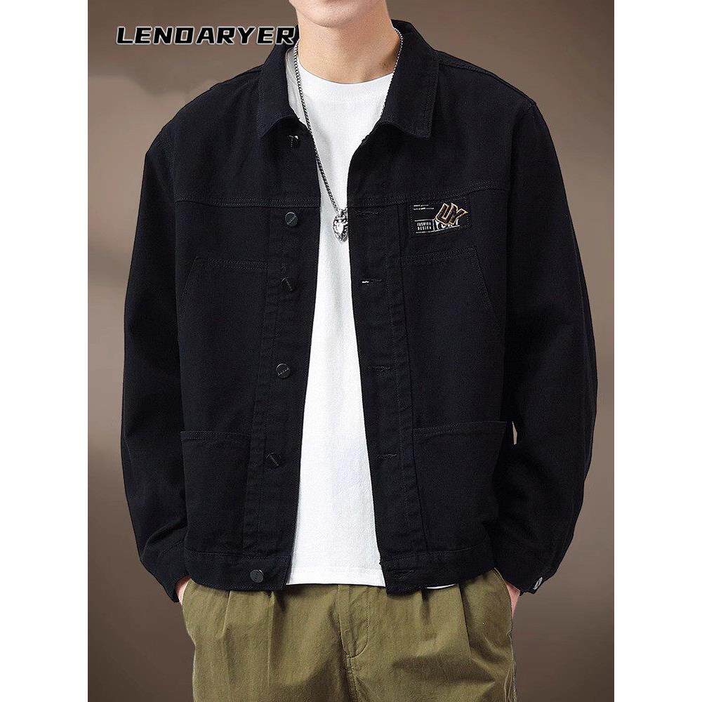 LENDARYER高级感翻领夹克男士2025年秋季轻奢休闲上衣工装外套男