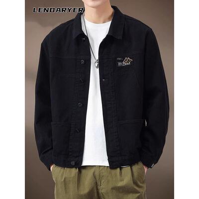 LENDARYER高级感翻领夹克男士2025年秋季轻奢休闲上衣工装外套男
