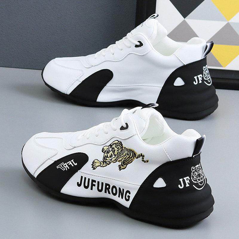 男鞋夏季透气2025新款真皮时尚运动休闲 鞋男士增高防滑软底老爹