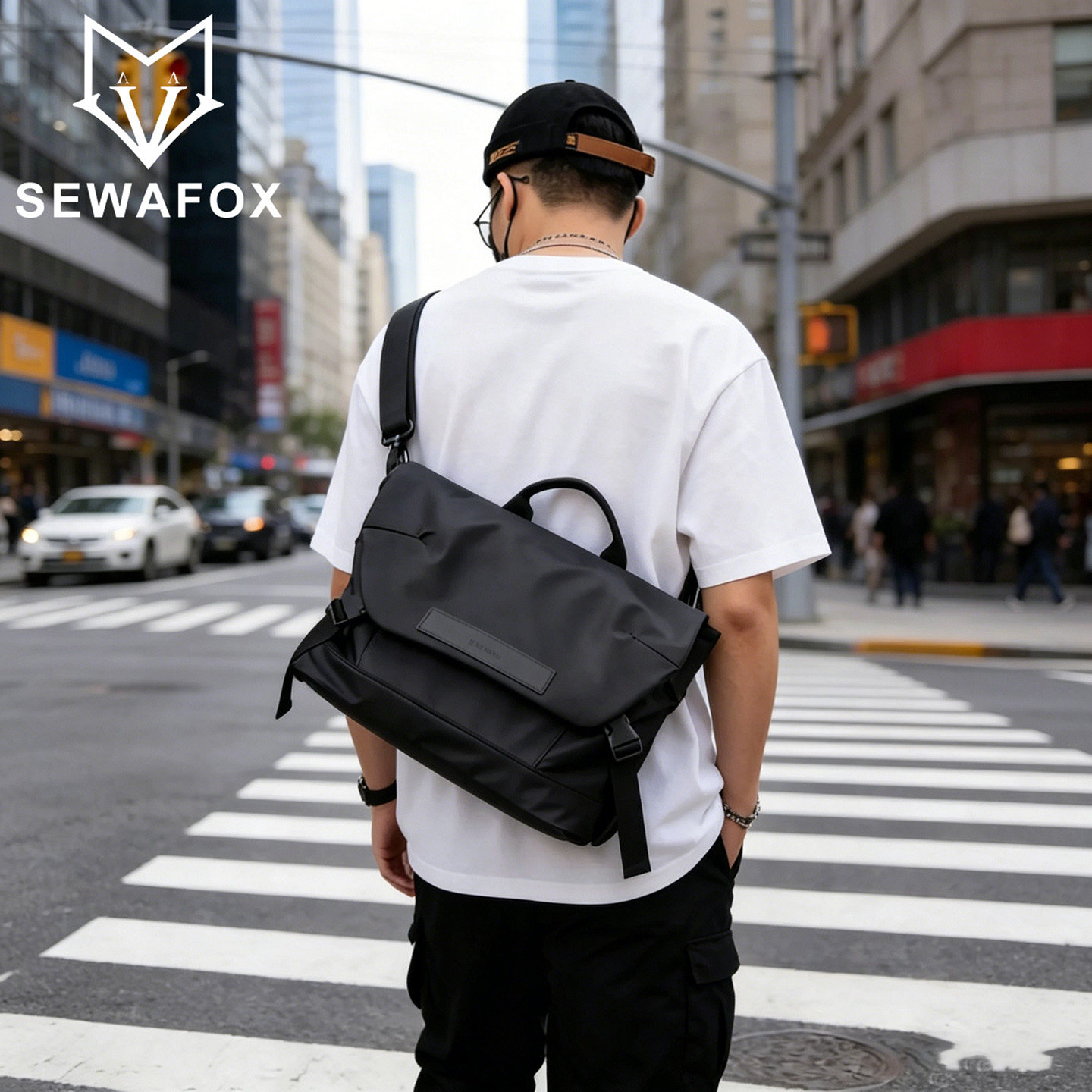 SEWAFOX大容量单肩包男休闲百搭