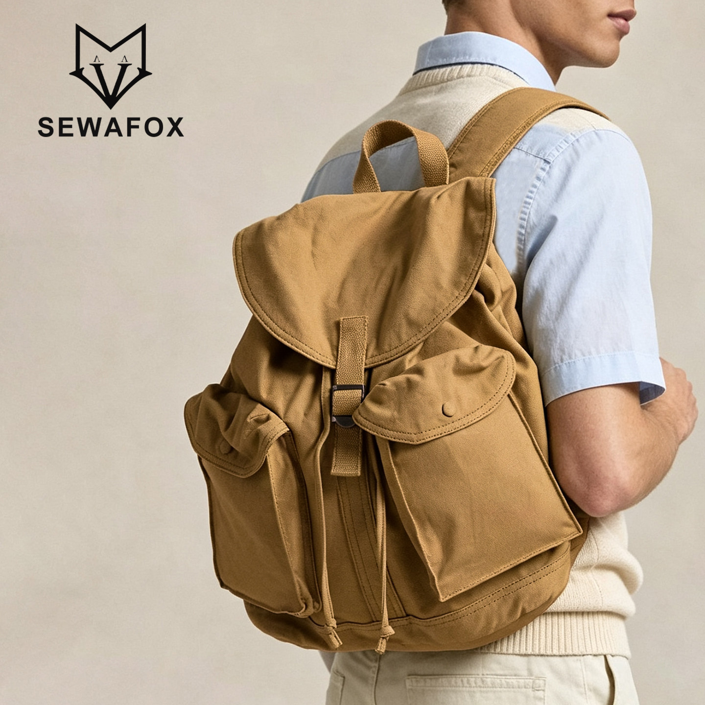 SEWAFOX户外帆布书包大容量背包