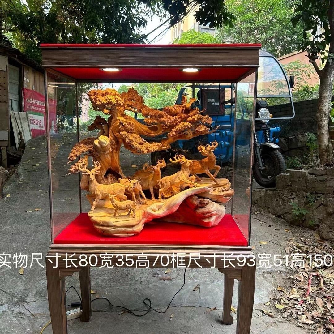 崖柏根雕摆件树根手工雕刻关公观音弥勒佛人物木头大型山水工艺品