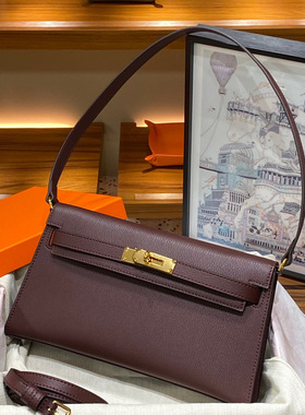 山羊纹凯利ean腋下包高级感横款单肩斜挎女包真皮复古时尚手拿包