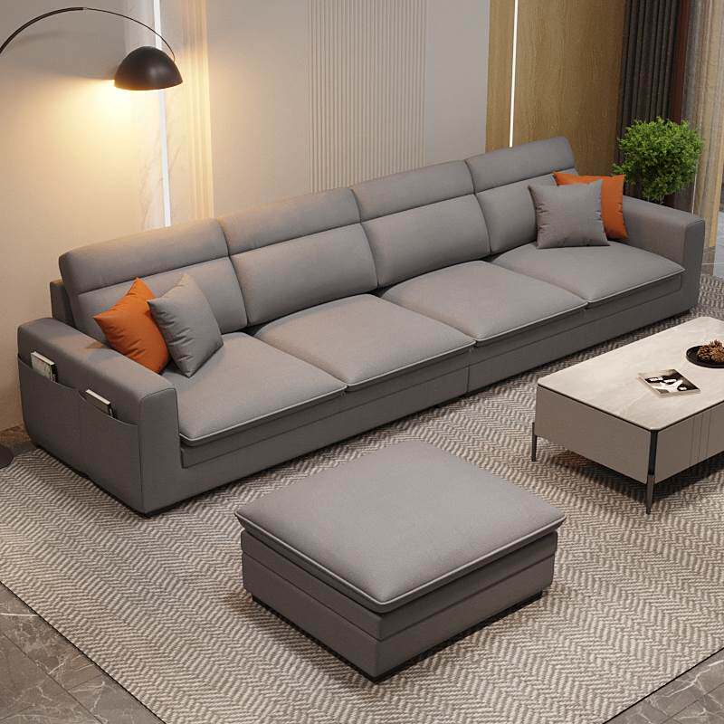 欧派官方定制奶油风布艺沙发客厅小户型科技布现代简约猫抓皮棉麻