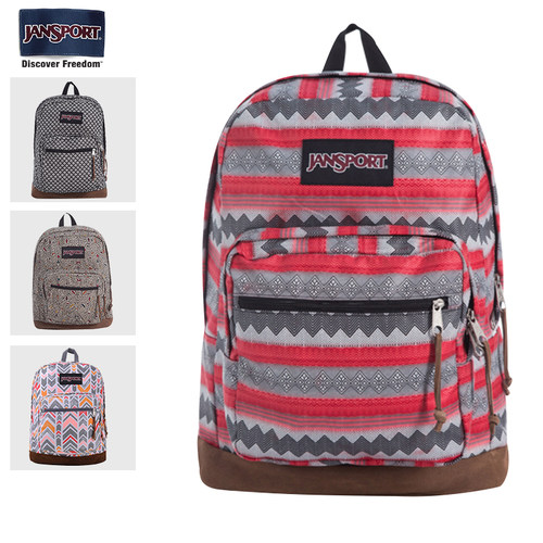 皮革通勤双肩书包Jansport