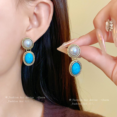 仿珍珠圆形椭圆形花边锁骨链项链