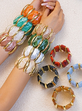 不规则亚克力菱形弹力手链手饰