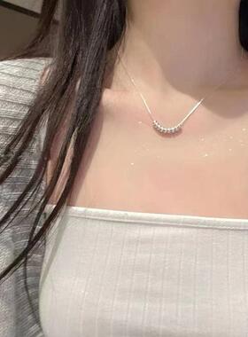 冷淡风简约串珠项链女锁骨链