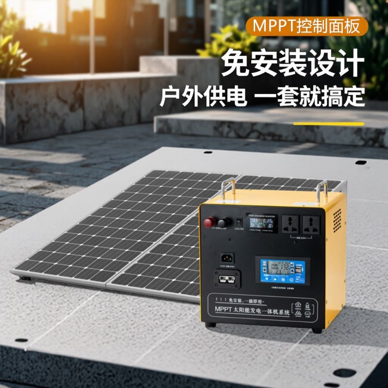 太阳能发电系统家用全套220v一体机光伏板小型户外冰箱应急锂电池