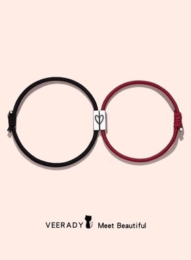 s925纯银情侣手链一对男女款小皮筋古代定情信物编织手绳新年礼物