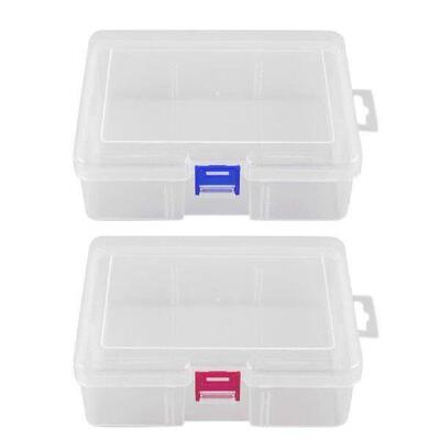 Transparent Beads Crafts Case Rectangle Plastic Stationery