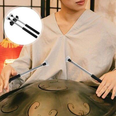2 Ethereal Drum Mallets Felt Heads Rubber Grips Double