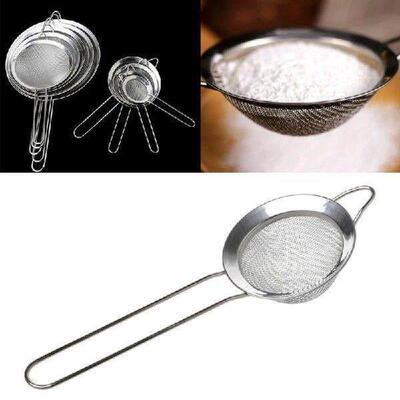 Kitchen Stainless Steel Flour Tea Strainer Mesh Colander