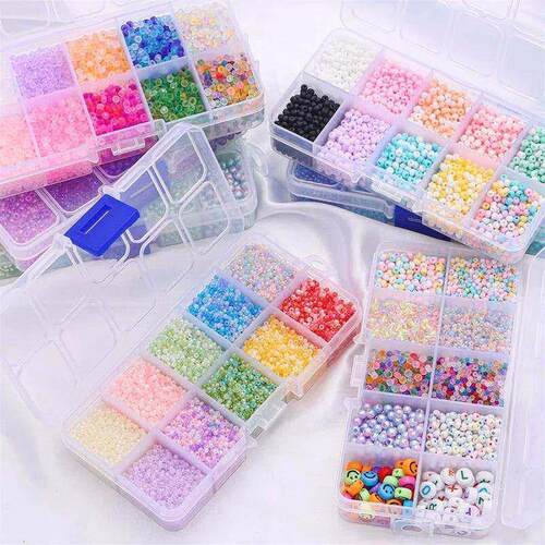 10 Grids Glass Seed Beads Kit Friendship Bracelet Making Kit