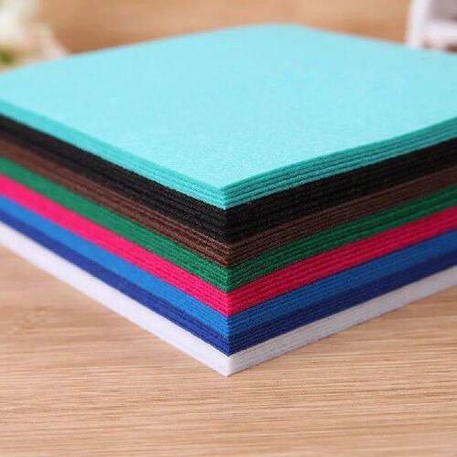 40pcs Non-Woven Cloth DIY Crafts 10x10cm Felt Sheets