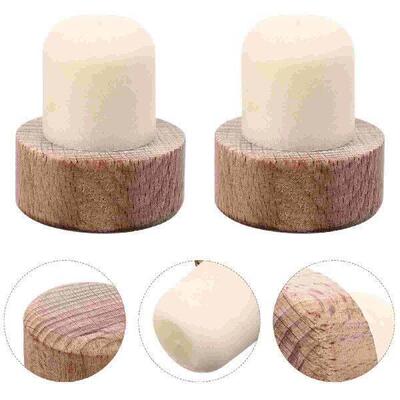 6 Pcs Cute Cork Bottles Stoppers Decorative Wood Making