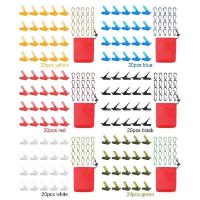20Pcs Outdoor Tarpaulin Clips with Carabiner Camping Tent