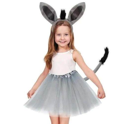 4PCS Fashion Funny Donkey Costume Set Tail Nose Bow Tie