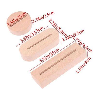 AAA Battery Powered Wood Base Led Light Display Stand For