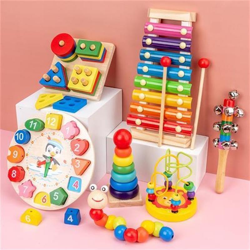 Montessori Educational Toys for Kids Wooden Baby Developmen0