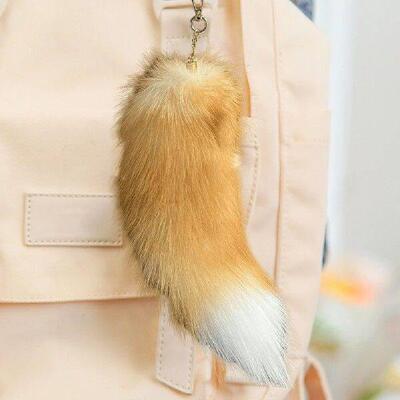 Huge Fluffy Faux Fur Fox Tail Keychain Therian Tail Fox