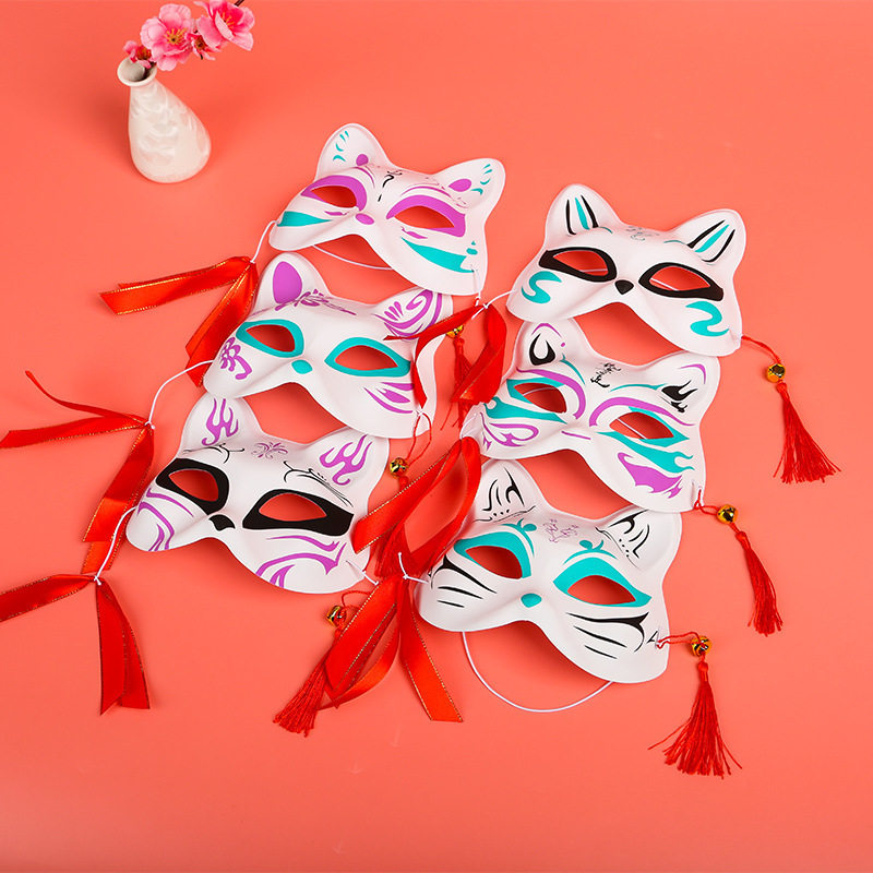 장난감 스톨 빛나는 여우 반얼굴 고양이 페이스 마스크 스톨 장난감 스톨 작은 장난감