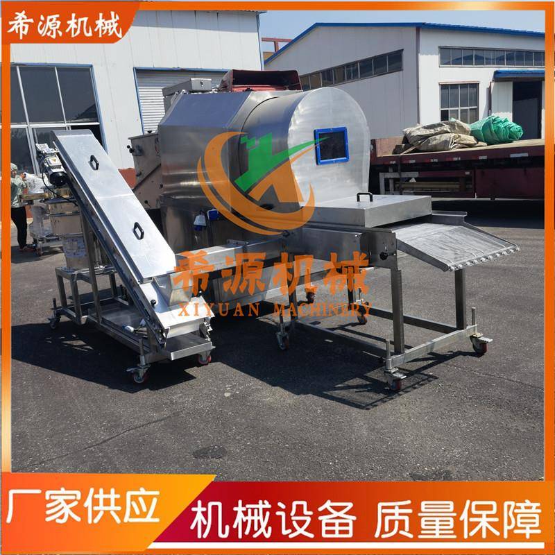 蔬菜裹粉机滚筒式土豆块上粉机油炸蔬菜滚筒上粉设备厂家