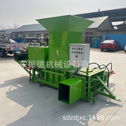 青储打包机稻壳花生秧碎纸屑打包机厂家养殖场牧草秸秆青储压块机