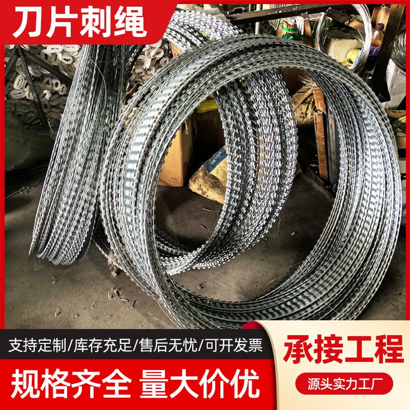别墅防盗热镀锌刀片刺绳学校围墙防爬刺防锈铁蒺藜监狱刺绳防盗网