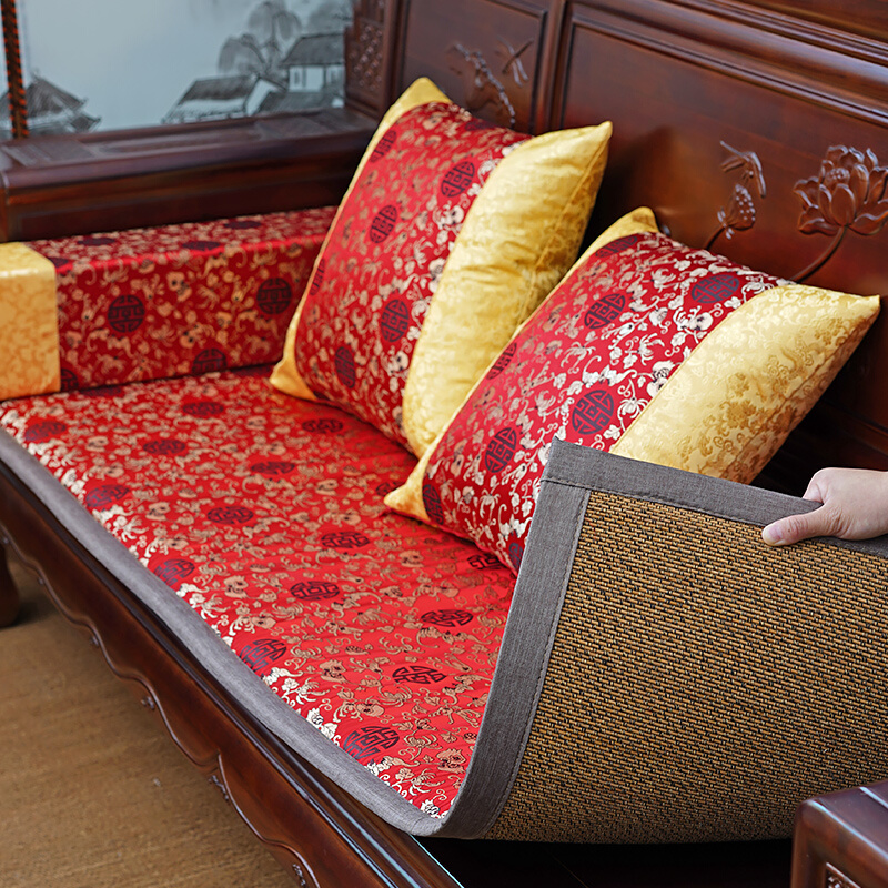 双面红木沙发坐垫中式罗汉床凉席垫实木家具木沙发坐垫套定做防滑