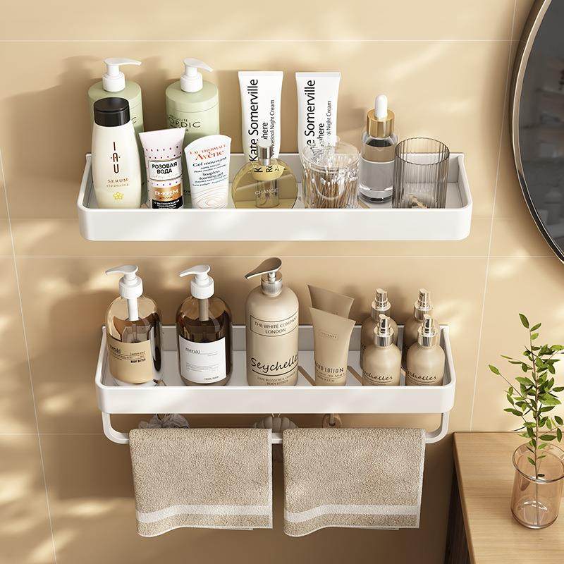 白色卫生间置物架免打孔浴室壁挂式太空铝墙上厕所洗手间收纳架子,收纳整理,书桌收纳置物架,淘宝优惠券,粉丝福利购,淘宝优惠卷