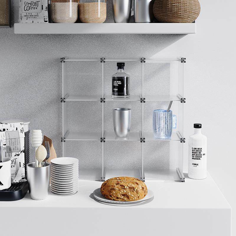 亚克力置物架桌面收纳分格杯架化妆品多功能收纳置物架北欧ins风,收纳整理,书桌收纳置物架,淘宝优惠券,粉丝福利购,淘宝优惠卷