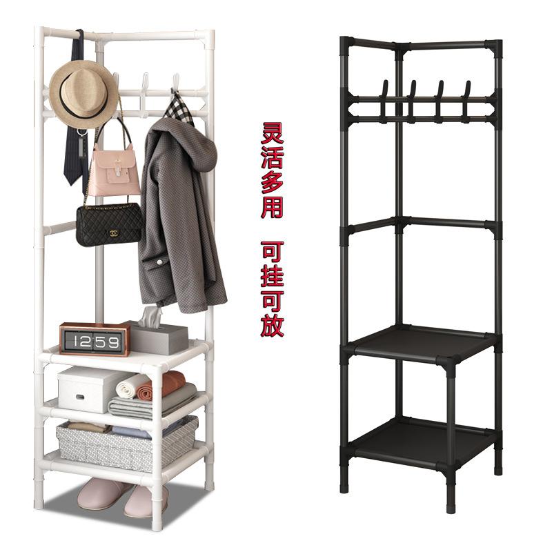 转角衣帽架床头置物架卧室家用挂衣架简易三角衣帽架落地衣服架子