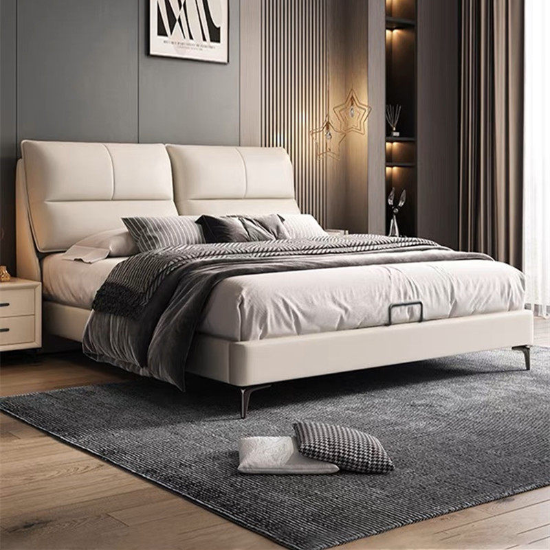 联邦家具官方喜临门头层牛皮真皮床轻奢现代主卧大床1.8m双人床意