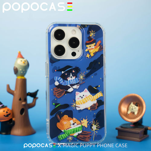 POPOCASE 夏日新品魔法小狗双层原创小众手机壳镜头增高ins光面小清新个性手机壳适用于苹果15promax14pro13